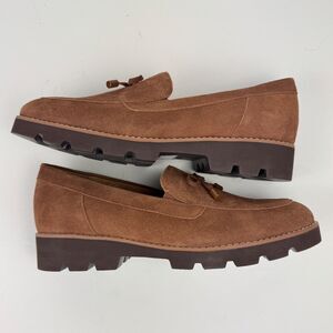 Vionic Brown Suede Tassel Loafers Size 8, Arch Support, Quiet Luxury Style